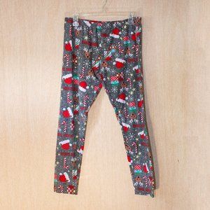 No Boundaries Holiday Christmas Print Leggings, Size XL GUC